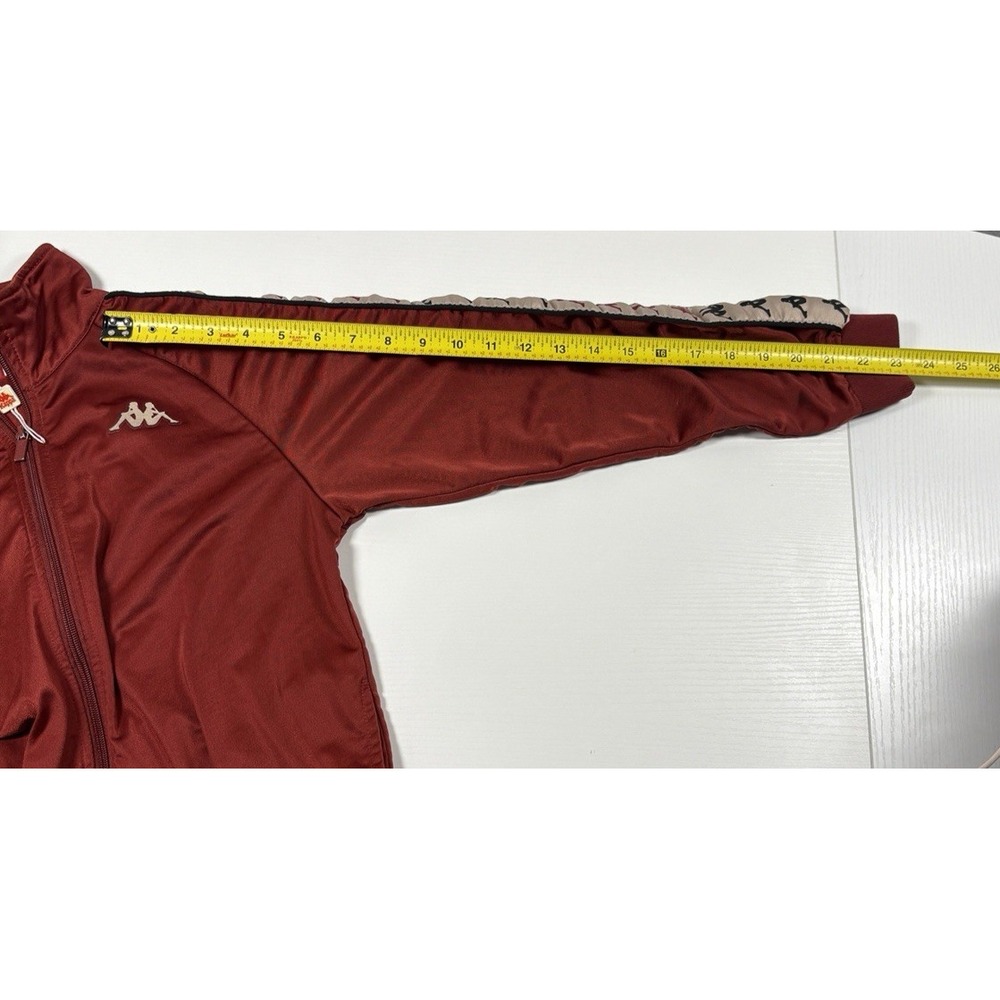 Vtg Kappa Track Jacket Y2K Blokecore Burgundy 12Y‎ Euro Soccer Logo Tape Zip Up - Picture 8 of 10